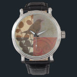Damask Sparrow Horloge<br><div class="desc">Deze hedendaagse kunstfoto van een bruine dunne en andere op collage geïnspireerde details zal een personage toevoegen aan elke woonkamer of eetkamer. Het afbeelding omvat een rood en bruin kleurenthema. Deze prachtige en unieke kunstfoto van kunstenaar Norman Wyatt vandaag.</div>