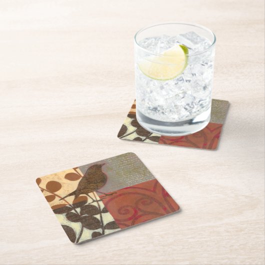 Damask Sparrow Kartonnen Onderzetters (Insitu)