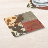 Damask Sparrow Kartonnen Onderzetters (Schuin)