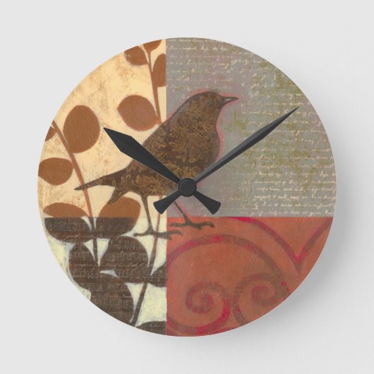 Damask Sparrow Ronde Klok (Voorkant)