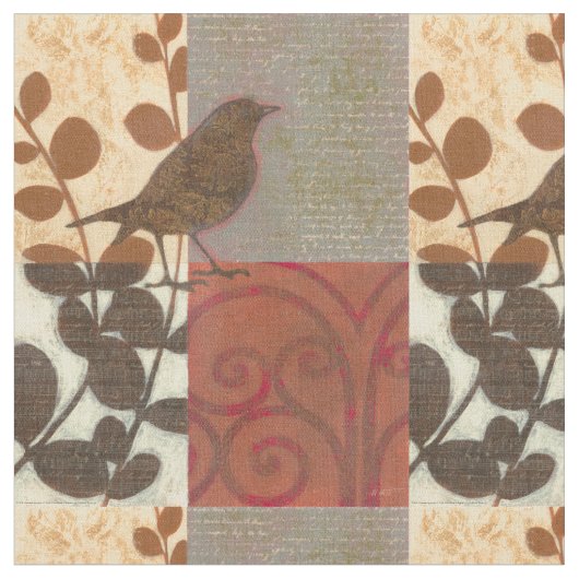 Damask Sparrow Stof (Close Up)