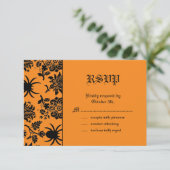 Damask Spider RSVP Kaartje (Staand voorkant)