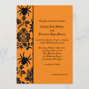 Damask Spider Wedding Invitation Kaart