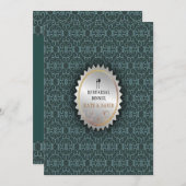  Damask  Spoon Fork Rehearsal Dinner Kaart (Voorkant / Achterkant)