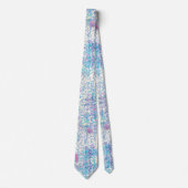 Damask Spring Blue Floral Pattern Stropdas (Voorkant)