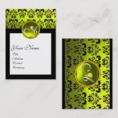 DAMASK SQUARE MONOGRAM, gele topaz Visitekaartje (Voorkant / Achterkant)