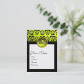 DAMASK SQUARE MONOGRAM, gele topaz Visitekaartje (Staand voorkant)