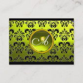 DAMASK SQUARE MONOGRAM, gele topaz Visitekaartje (Achterkant)