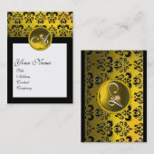 DAMASK SQUARE MONOGRAM, gele topaz Visitekaartje (Voorkant / Achterkant)