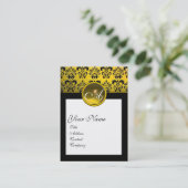 DAMASK SQUARE MONOGRAM, gele topaz Visitekaartje (Staand voorkant)
