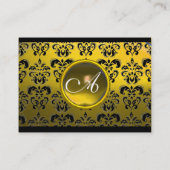 DAMASK SQUARE MONOGRAM, gele topaz Visitekaartje (Achterkant)
