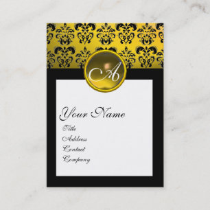 DAMASK SQUARE MONOGRAM, gele topaz Visitekaartje