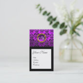 DAMASK SQUARE MONOGRAM, paars, violet Visitekaartje (Staand voorkant)