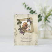 Damask Sshit Verloving Invitation Uitnodiging Briefkaart (Staand voorkant)