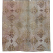 Damask Steampunk | Golden Ornamental Douchegordijn (Voorkant)
