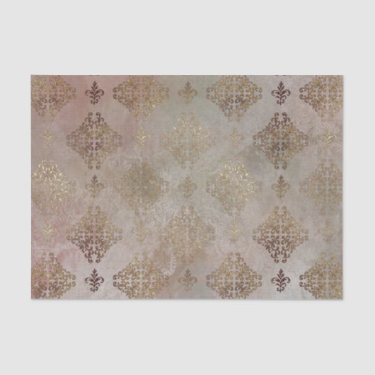 Damask Steampunk |  Golden Ornamental Tissuepapier (Voorkant)