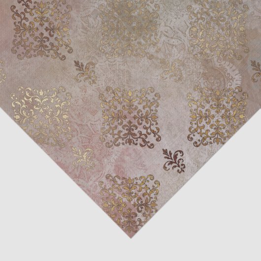 Damask Steampunk |  Golden Ornamental Tissuepapier (Detail)