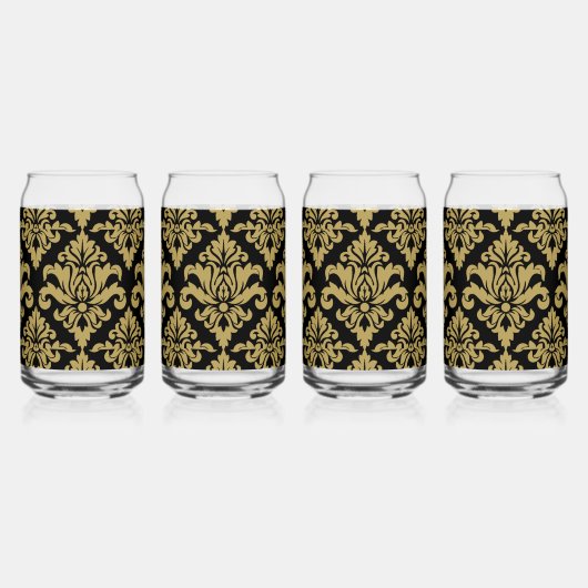 Damask Stof decoratief Print Blikvorm Glas (Voorkant)