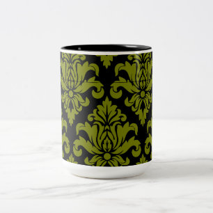 Damask Stof decoratief Print Tweekleurige Koffiemok