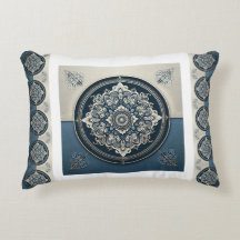 Damask Style Blauw en Beige