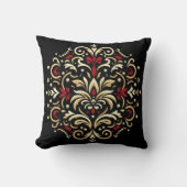 Damask Style in Red, Gold and Black Kussen (Voorkant)