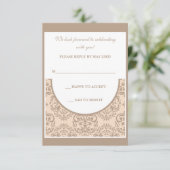 Damask Style Reply Kaart (Staand voorkant)