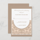 Damask Style Reply Kaart (Voorkant / Achterkant)