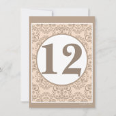 Damask Style Table Number Kaart (Achterkant)