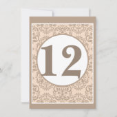 Damask Style Table Number Kaart (Voorkant)