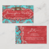  Damask Suede Blue Crown Visitekaartje (Voorkant / Achterkant)