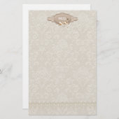 Damask Swan Elegance Briefpapier (Voorkant / Achterkant)