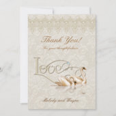 Damask Swan Elegance - Dank je Bedankkaart (Voorkant)