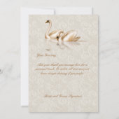 Damask Swan Elegance - Dank je Bedankkaart (Achterkant)