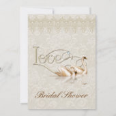 Damask Swan Elegance Ivoor - Vrijgezellenfeest Kaart (Achterkant)