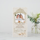 Damask Swan Elegance - Save the Date (Staand voorkant)