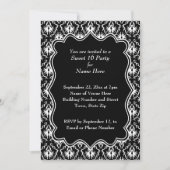 Damask Sweet 16 in Black and White. Kaart (Voorkant)
