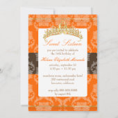 Damask Sweet 16/oranje chocolade tiara/diy kleuren Kaart (Achterkant)