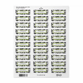 Damask Swirl Apple Green & Black Address Label (Full Sheet)