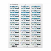 Damask Swirl Bright Aqua & Black Address Label (Full Sheet)