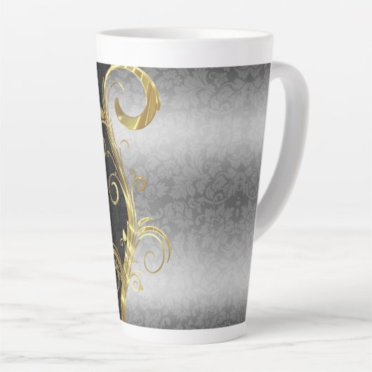 Damask & Swirl Latte Mok (Rechterhoek)