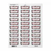 Damask Swirl Red & Black Address Label (Full Sheet)