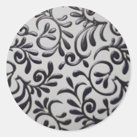 Damask Swirl Ronde Sticker (Voorkant)