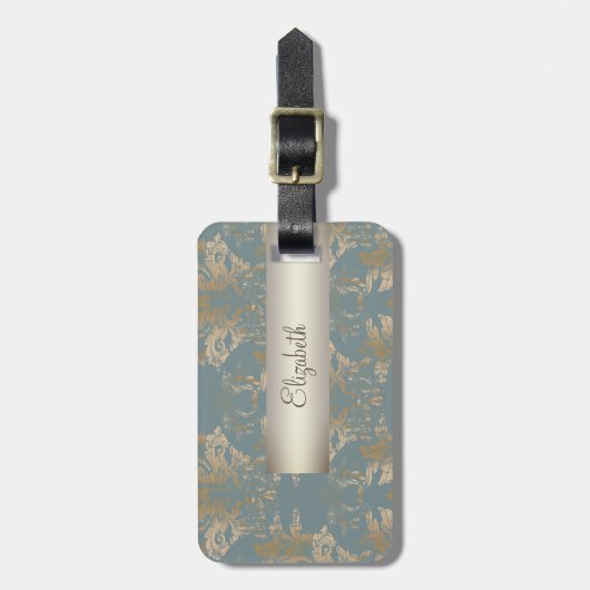 Damask, Swirls Bagagelabel (Voorkant verticaal)