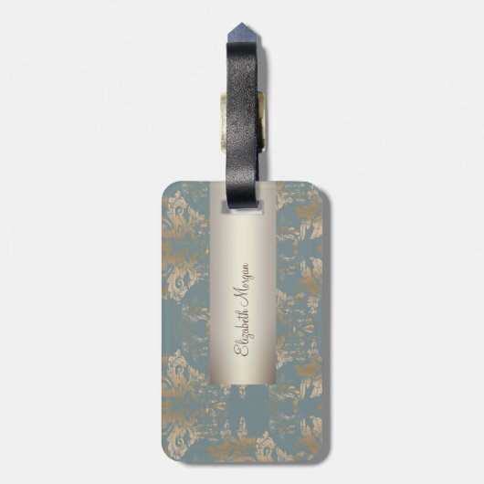 Damask, Swirls Bagagelabel (Achterkant verticaal)