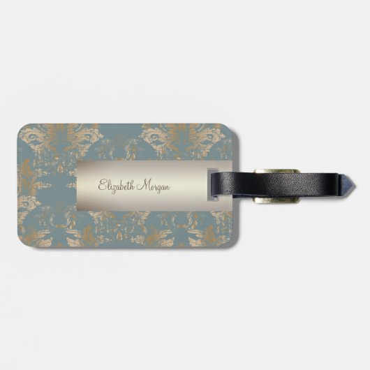  Damask, Swirls Bagagelabel (Achterkant horizontaal)
