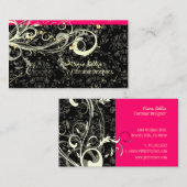 Damask + swirls Costume Designer Visitekaartje (Voorkant / Achterkant)