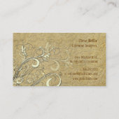  Damask + swirls Costume Designer Visitekaartje (Achterkant)
