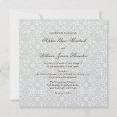  Damask Swirls Floral Lace Wedding Invite Kaart (Achterkant)