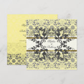  Damask Swirls Floral Lace Wedding Invite Kaart (Voorkant / Achterkant)