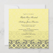  Damask Swirls Floral Lace Wedding Invite Kaart (Achterkant)
